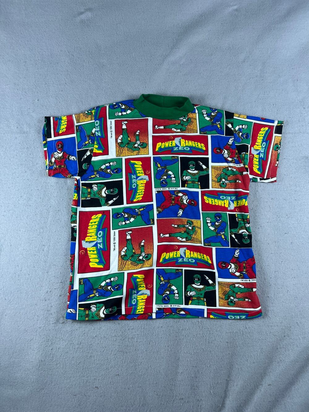 Vintage 1996 Saban T-Shirt Youth S Multicolor Power Rangers Zeo All Over Print